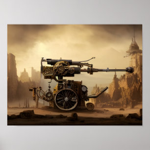 Dieselpunk War Machine Fantasy Art Poster