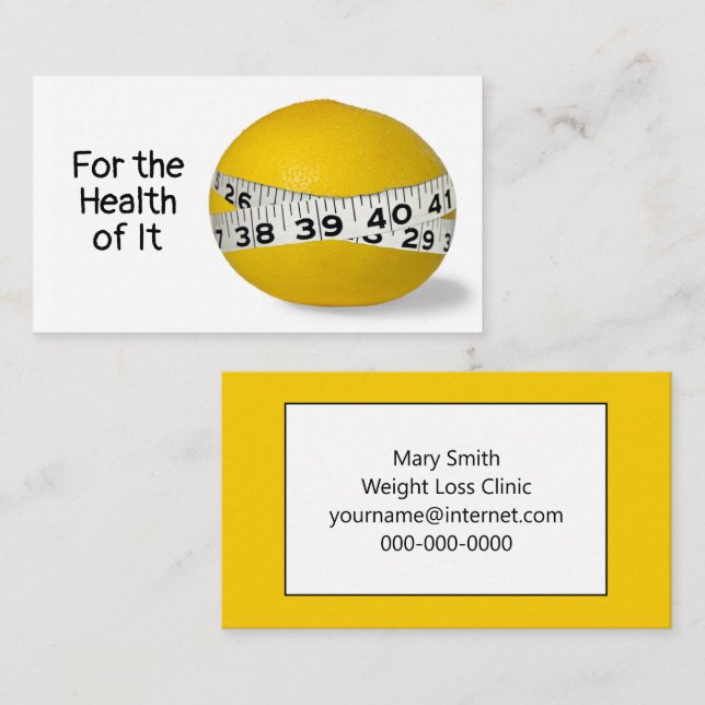 Diet Concept Grapefruit Business Card (Front/Back)