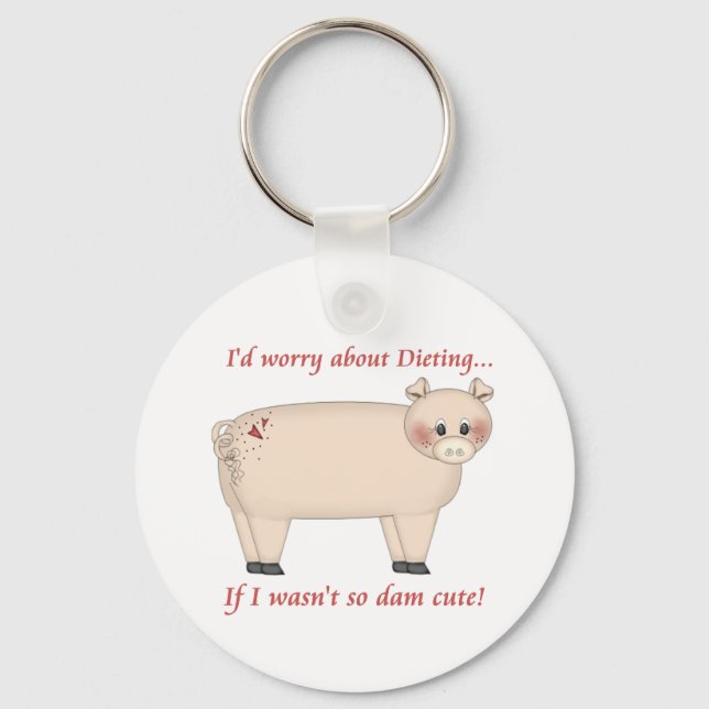 Diet Pig Key Ring (Front)