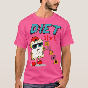 Diet Starts Never Doughnut Weightlifting Gym Power T-Shirt