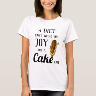 Diet verses Chocolate Eclair Funny Quirky Cake Pun T-Shirt