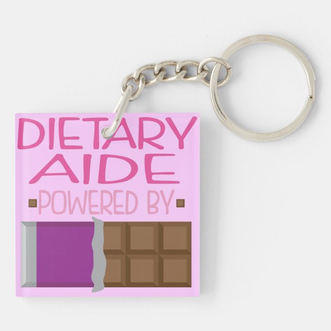 Dietary Aide Chocolate Gift for Her Key Ring (Back)