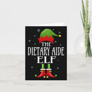 Dietary Aide Elf Xmas Funny Family Matching Christ Card