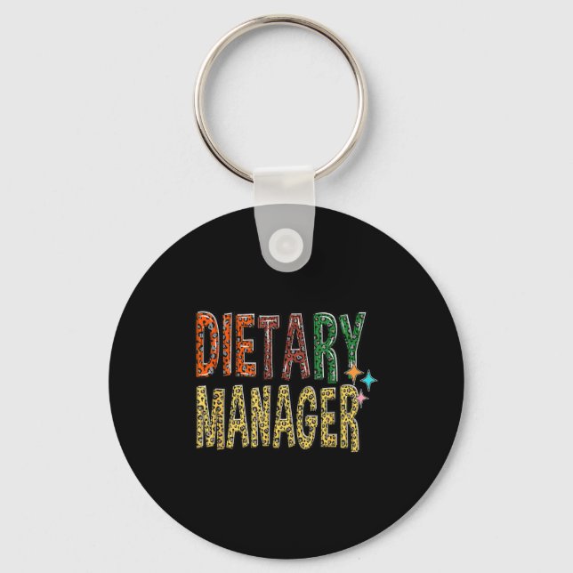 Dietary Manager Funny Leopard Dietician Management Key Ring (Front)