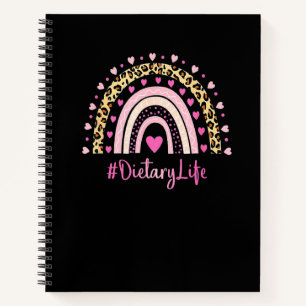 Dietary Nurse Leopard Print Boho Rainbow Nurse S W Notebook