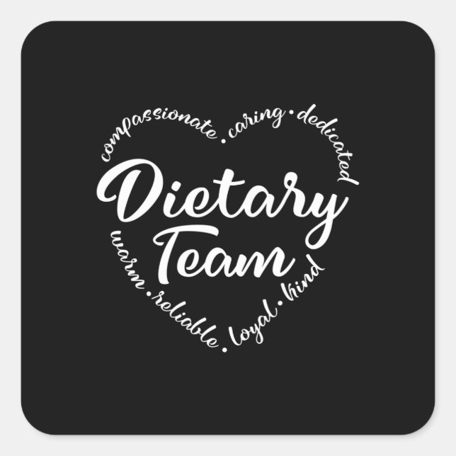 Dietary team, dietary aide, worker square sticker (Front)