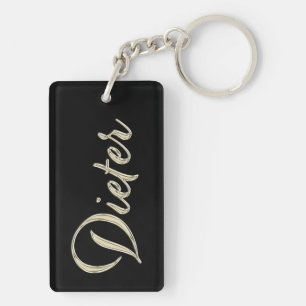 Dieter Name whitegold key trailer Ring
