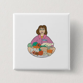 Dietician 15 Cm Square Badge