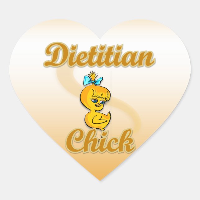 Dietician Chick Heart Sticker (Front)