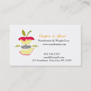 Dietician Nutritionist Apple Design Business Card