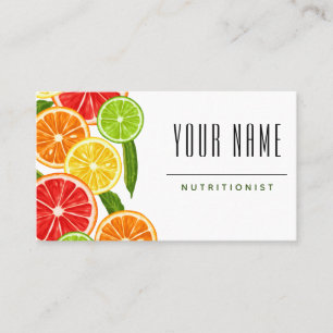 Dietician Nutritionist Colourful Citrus Fresh Frui Business Card