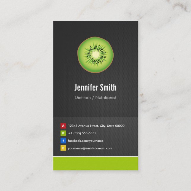 Dietician / Nutritionist Diet Creative Innovative Business Card (Front)