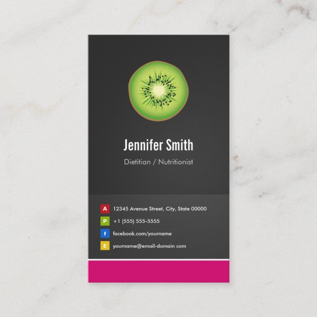 Dietician / Nutritionist Diet Creative Innovative Business Card (Front)