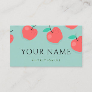 Dietician Nutritionist Red Apples Fresh Fruit Business Card