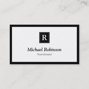 Dietician Nutritionist - Simple Elegant Monogram Business Card