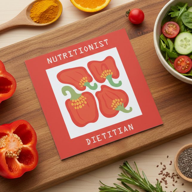 Dietician, nutritionist square business card (Creator Uploaded)
