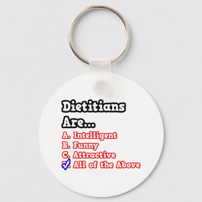 Dietician Quiz...Joke Key Ring (Front)