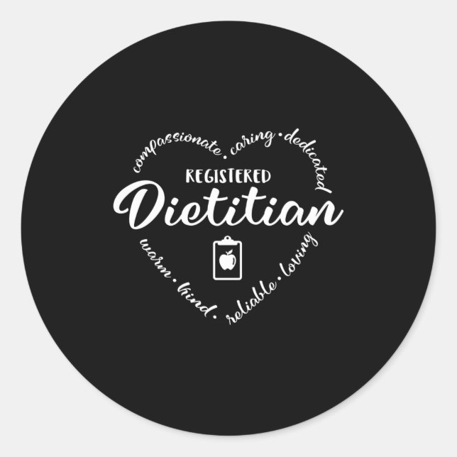 Dietician squad, dietician design classic round sticker (Front)