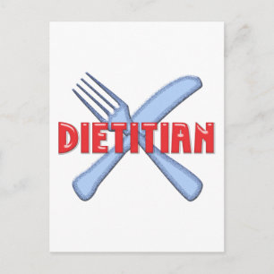 DIETITIAN KNIFE / FORK POSTCARD