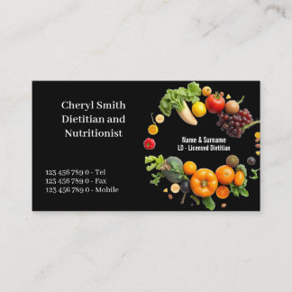 Dietitian Nutritionist fruit vegetable color photo Business Card