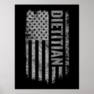 Dietitian USA Flag Distressed design Poster