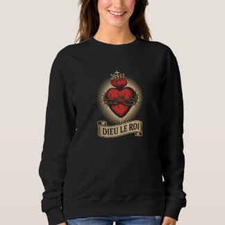 Dieu Le Roi Catholic Monarchist Sacred Heart Long Sweatshirt