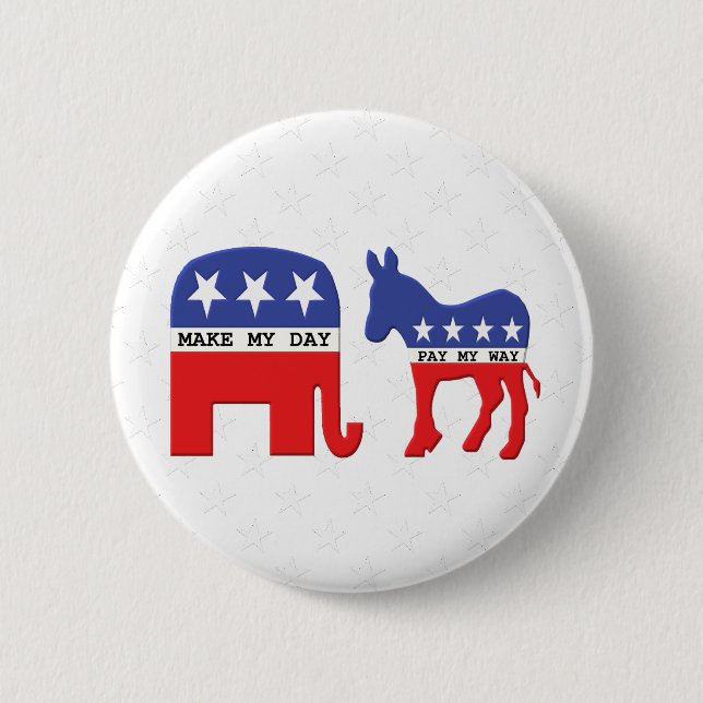 Difference Between Republicans and Democrats Funny 6 Cm Round Badge (Front)