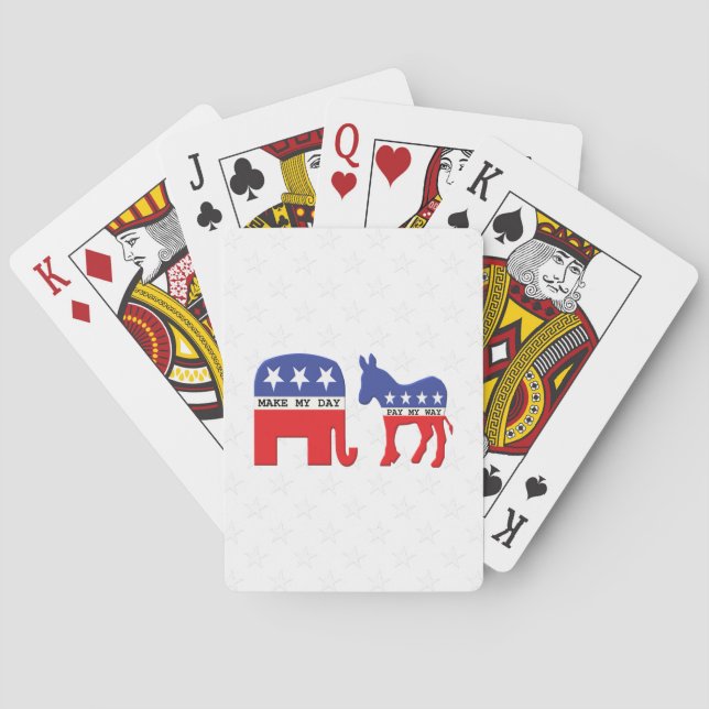 Difference Between Republicans and Democrats Funny Playing Cards (Back)