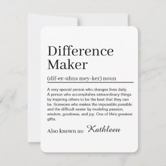 Difference Maker Definition Invitation