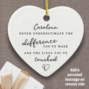 "Difference You've Made" Personalized Name Message Ceramic Tree Decoration
