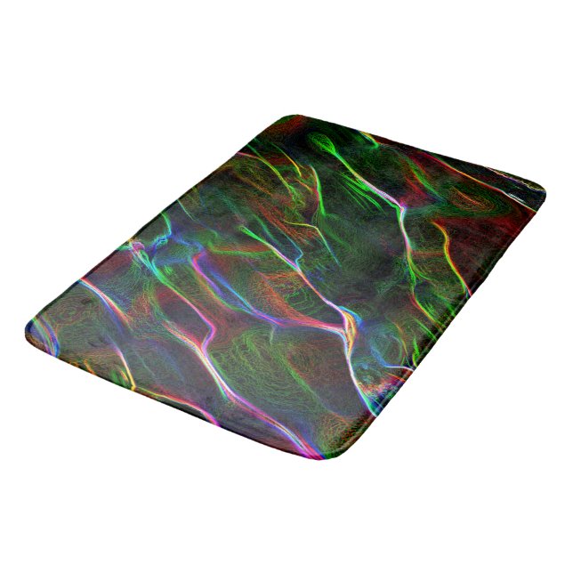 Different and strange confusion of coloured lines bath mat (Angled)