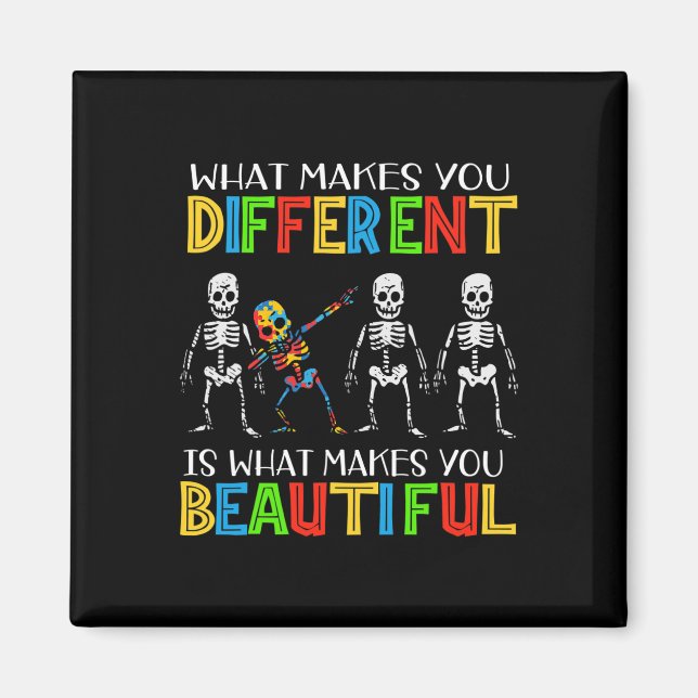 Different Beautiful Autism Awareness Puzzle Piece  Magnet (Front)