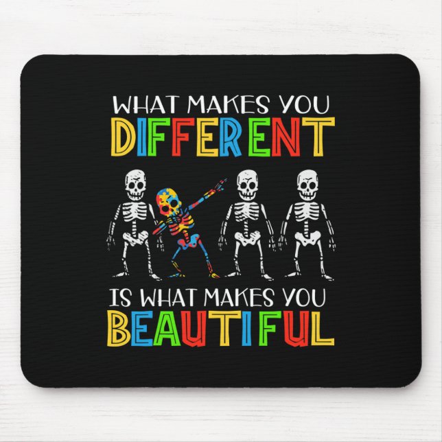 Different Beautiful Autism Awareness Puzzle Piece  Mouse Pad (Front)