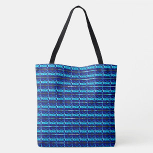 Different blue, different striped or shapes tote bag