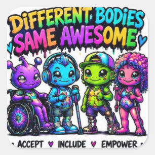Different Bodies Same Awesome Alien Sticker