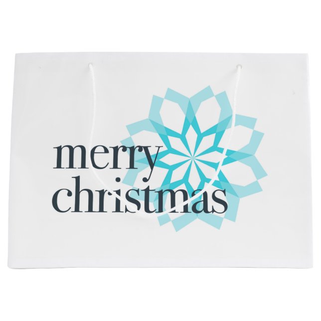 Different, classical design of "Merry Christmas" Large Gift Bag (Front)