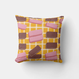 Different flavoued wafers seamless background cushion