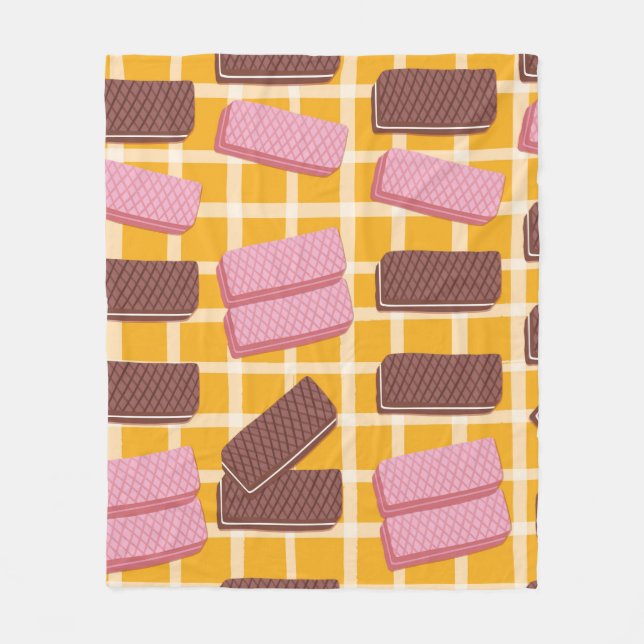 Different flavoued wafers seamless background fleece blanket (Front)