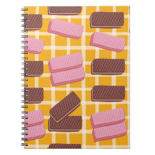 Different flavoued wafers seamless background notebook
