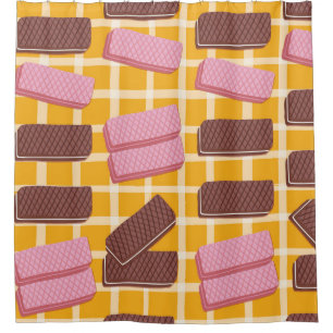 Different flavoued wafers seamless background shower curtain
