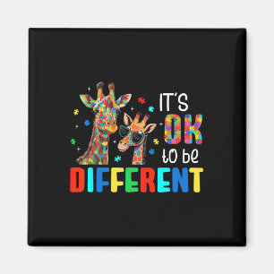 Different Giraffe Animal Autism Awareness Puzzle I Magnet