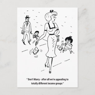 Different Income Groups, Funny Situation, Humour, Postcard
