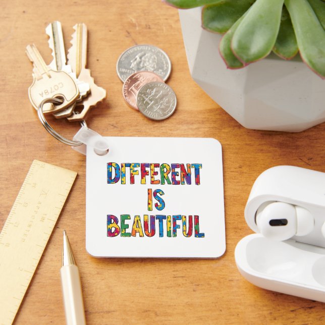 Different Is Beautiful - Autism Awareness  Key Ring (Desk)