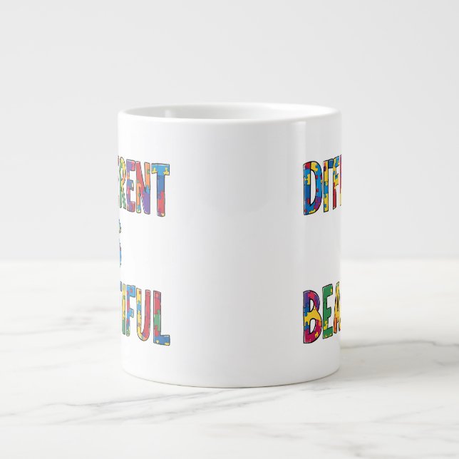 Different Is Beautiful - Autism Awareness  Large Coffee Mug (Front)