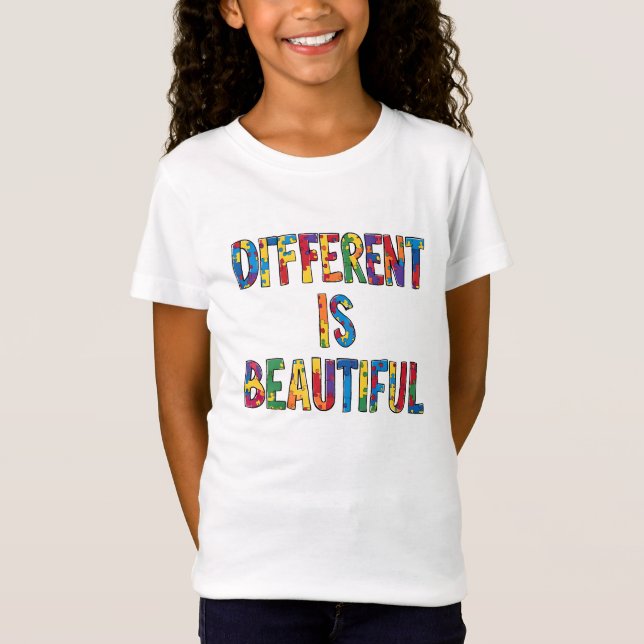 Different Is Beautiful - Autism Awareness  T-Shirt (Front)