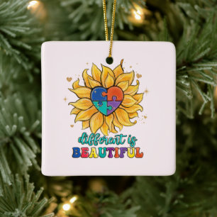 Different is Beautiful Autism Ceramic Ornament