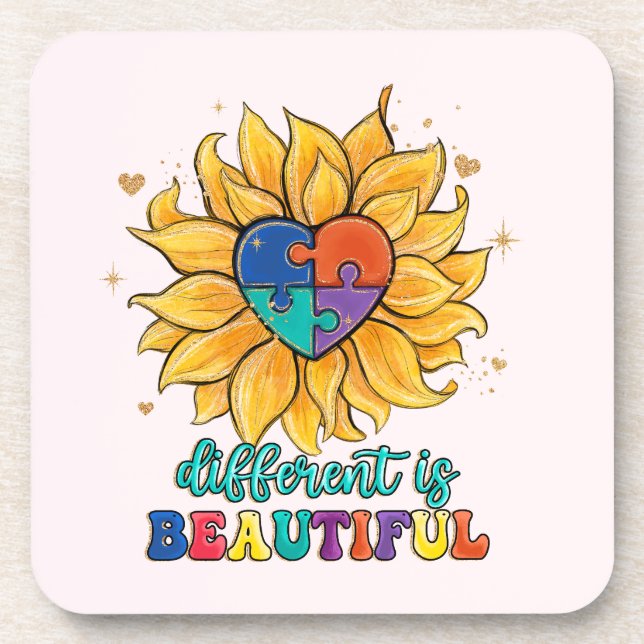 Different is Beautiful Autism Coaster (Front)