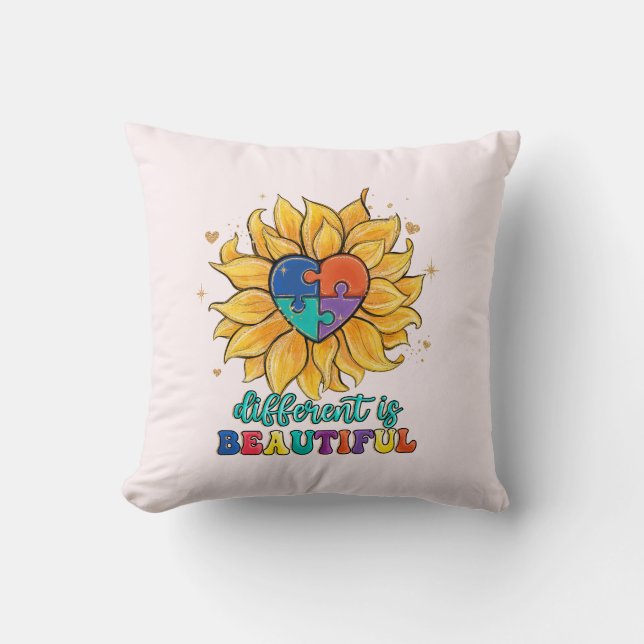 Different is Beautiful Autism Cushion (Front)