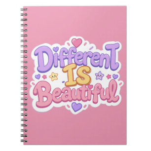 Different Is Beautiful Cute Pastel Kawaii Kids Notebook