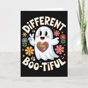 Different Is Boo Tiful Halloween Autism Awareness Card